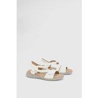 Good For the Sole Women's : Whitney Textile Comfort Flat Sandals in White | Size: 7