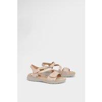 Good For the Sole Women's : Whitney Textile Comfort Flat Sandals in Rose Gold | Size: 6