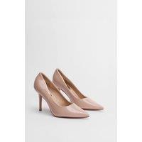 Dorothy Perkins Women's Sidnie Faux Leather Stiletto High Heeled Court Shoes in Beige | Size: 5