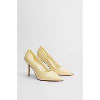 Dorothy Perkins Women's Sidnie Faux Leather Stiletto High Heeled Court Shoes in Lemon | Size: 7