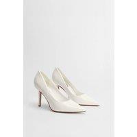 Dorothy Perkins Women's Sidnie Faux Leather Stiletto High Heeled Court Shoes in White | Size: 8