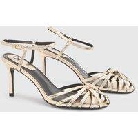 Dorothy Perkins Women's Fellicity Faux Leather Strappy Heeled Sandals in Gold | Size: 3