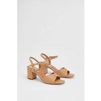 Dorothy Perkins Women's Good For The Sole: Keely Block Heel Faux Leather Ankle Strap Sandals in Beige | Size: 5