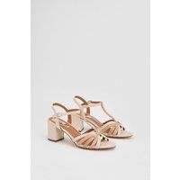 Dorothy Perkins Women's Good For The Sole: Bethany Strappy Faux Leather Block Heel Sandals in Natural | Size: 6