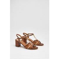 Dorothy Perkins Women's Good For The Sole: Bethany Strappy Faux Leather Block Heel Sandals in Tan | Size: 4