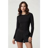 Lands' End Women's Long Torso Rash Vest in Black | Size: 14-16