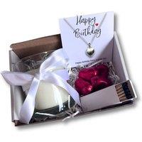 Aye Do Gifts Women's Small Happy Birthday Gift Hamper Necklace, Chocs & Candle in Silver | Size: 16 inches