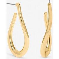 Mood Women's Gold Plated Twist Hoop Earrings