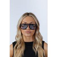 SVNX Women's Retro Navigator Sunglasses in Brown Tortoiseshell in Blue