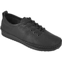 Mod Comfys Women's Flexi Softie Leather Trainers in Black | Size: 4