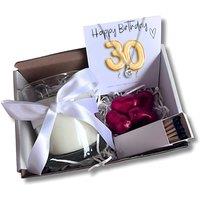 Aye Do Gifts Women's Small 30th Birthday Gold Balloon Hamper | Necklace, Chocolate & Candle in White