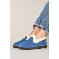 Moshulu Women's 'Ontario' Fluffy Lined Slippers in Light Blue | Size: 4