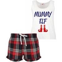 60 SECOND MAKEOVER Women's Mummy Elf Christmas Pyjama Set in Red | Size: XS
