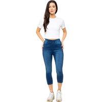 Enzo Women's Skinny Fit Cropped Jeans in Blue | Size: 18R