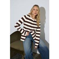 Long Tall Sally Women's Tall Stripe Knitted Cardigan | Size: 14-16
