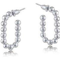 BIG METAL LONDON Women's LAYLA DOTTED OVAL SHAPE EARRINGS in Silver | Size: 2 cm