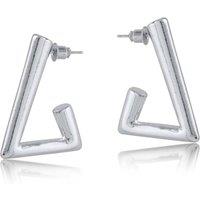 BIG METAL LONDON Women's SAMANTHA TRIANGLE TUBE EARRINGS in Silver | Size: 3 cm