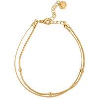 BIG METAL LONDON Women's LAYLA DOTTED LAYERED BRACELET in Gold | Size: 16 cm