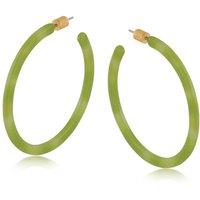 BIG METAL LONDON Women's OLEANDRE RESIN STATEMENT HOOP EARRINGS in Lime | Size: 5 cm