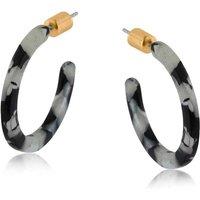 BIG METAL LONDON Women's HORTENSE THIN RESIN HOOP EARRINGS in Grey | Size: 3 cm
