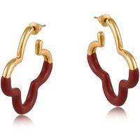 BIG METAL LONDON Women's JOSEPHINE FLORAL SHAPE METAL EARRINGS in Red | Size: 3 cm