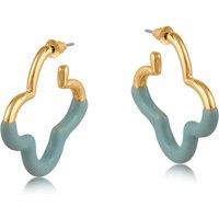 BIG METAL LONDON Women's JOSEPHINE FLORAL SHAPE METAL EARRINGS in Blue | Size: 3 cm
