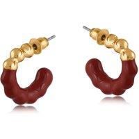 BIG METAL LONDON Women's JAMELIA TWO TINE ENAMELLED HOOP EARRINGS in Red | Size: 2 cm