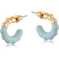 BIG METAL LONDON Women's JAMELIA TWO TINE ENAMELLED HOOP EARRINGS in Blue | Size: 2 cm