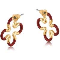 BIG METAL LONDON Women's SOPHIA SQUIGGLE TWO TONE ENAMELLED EARRINGS in Red | Size: 2 cm