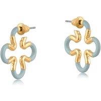 BIG METAL LONDON Women's SOPHIA SQUIGGLE TWO TONE ENAMELLED EARRINGS in Blue | Size: 2 cm