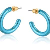 BIG METAL LONDON Women's NADEZHDA HOOP EARRINGS in Blue | Size: 2 cm