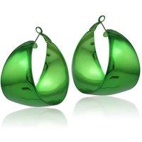 BIG METAL LONDON Women's IVANKA STATEMENT METAL EARRINGS in Green | Size: 4 cm