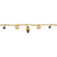 BIG METAL LONDON Women's CARINA STAINLESS STEEL ANKLET in Blue | Size: 22 cm