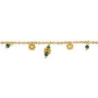 BIG METAL LONDON Women's CARINA STAINLESS STEEL ANKLET in Green | Size: 22 cm