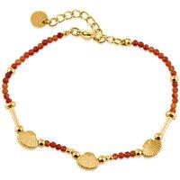 BIG METAL LONDON Women's LIVIA STAINLESS STEEL BRACELET in Red | Size: 16 cm
