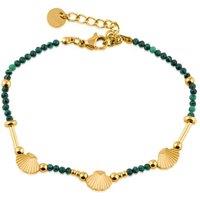 BIG METAL LONDON Women's LIVIA STAINLESS STEEL ANKLET in Green | Size: 22 cm