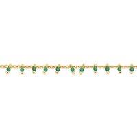 BIG METAL LONDON Women's ROXANA STAINLESS STEEL ANKLET in Green | Size: 22 cm