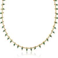 BIG METAL LONDON Women's ROXANA STAINLESS STEEL NECKLACE in Green | Size: 40 cm