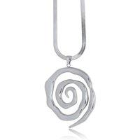 BIG METAL LONDON Women's CORALIE SWIRL STAINLESS STEEL NECKLACE in Silver | Size: 41 cm