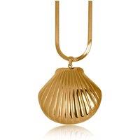 BIG METAL LONDON Women's TAMARA SHELL STAINLESS STEEL NECKLACE in Gold | Size: 41 cm
