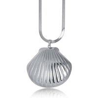 BIG METAL LONDON Women's TAMARA SHELL STAINLESS STEEL NECKLACE in Silver | Size: 41 cm
