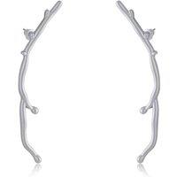 BIG METAL LONDON Women's GINEVRA BRANCH STICK MATTE EARRINGS in Silver | Size: 7 cm