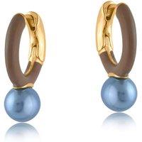 BIG METAL LONDON Women's FIONA ENAMELLED TWO TONE EARRINGS in Blue | Size: 2 cm