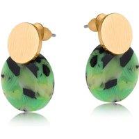 BIG METAL LONDON Women's OLIVIA SMALL DISC & METAL EARRINGS in Green | Size: 2 cm