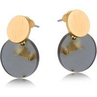 BIG METAL LONDON Women's OLIVIA SMALL DISC & METAL EARRINGS in Grey | Size: 2 cm