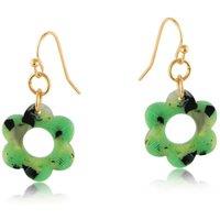BIG METAL LONDON Women's FIONA FLORAL RESIN EARRING in Green | Size: 2 cm