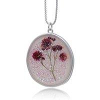 BIG METAL LONDON Women's ORLEAN WILDFLOWER ADJUSTABLE SIZE PENDANT NECKLACE in Silver | Size: 30 inches