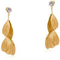 BIG METAL LONDON Women's Malena Feather Dangle Earrings in Gold | Size: 5 cm