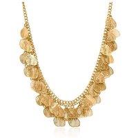 BIG METAL LONDON Women's Livia Petal Blossom Statement Necklace in Gold | Size: 38 cm