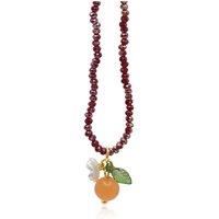 BIG METAL LONDON Women's Marina Tangerine Beaded Necklace in Red